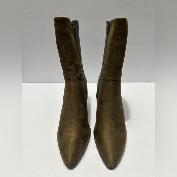 JOURNEE COLLECTION Womens Olive Two-Toned Sharlie Toe Block Heel Booties 7 - Picture 6 of 6